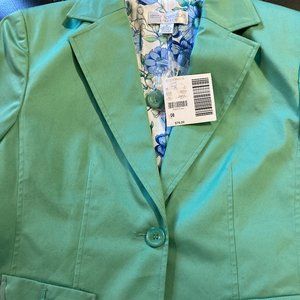 Petite Sophisticate Stretch Lime Green Jacket SZ 8